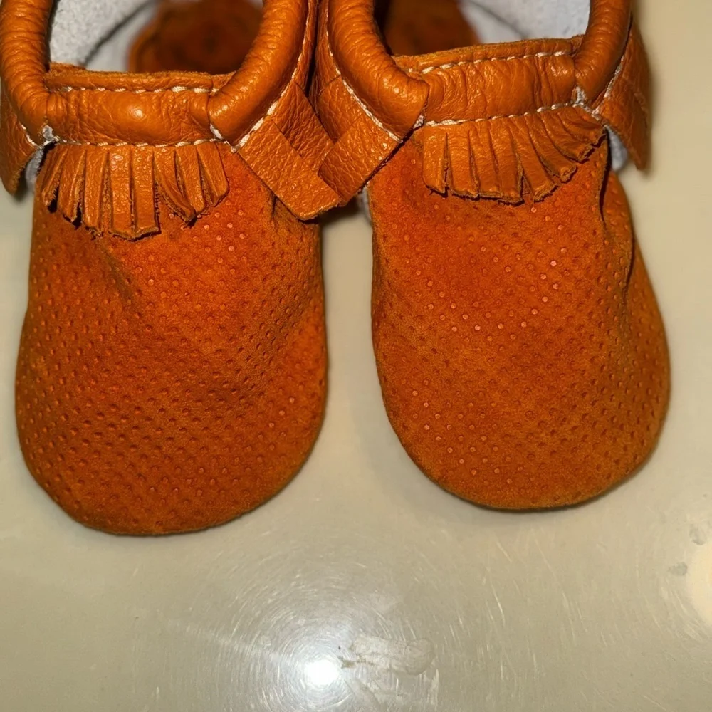 Freshly Picked Orange Moccasins with Elastic Openings